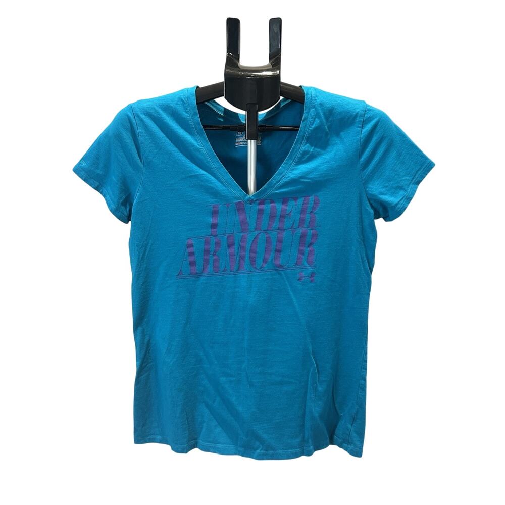 Under Armour Blue V-Neck T-Shirts Women's size M